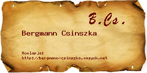 Bergmann Csinszka névjegykártya